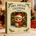 thumbnail image 5 of XINGXIANG Owl Advent Calendar 2025 - 24 Days Christmas Countdown with Miniature Collectible Figurines for Bird Lovers Home Decor, 5 of 6