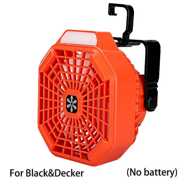 Ventilador de Acampar Inalámbrico para Makita/Bosch/Dewalt/Milwaukee/Black Decker/Craftsman Ventilador de Batería de 14.4-18V con Luz LED Control Remoto para Acampar, Emergencia y Lugar de Trabajo