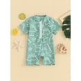 thumbnail image 3 of Suealasg Toddler Baby Boys One Piece Swimsuits 6M 1T 2T 3T Kids Summer Romper Bathing Suit Beachwear Short Sleeve Dinosaur Print Sun Protection Rash Guard Swimwear, 3 of 8