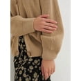 thumbnail image 5 of Women'S 2025 Fashion Casual Open-Front Long-Sleeved Chunky Knitted Sweater Jacket Khaki L, 5 of 8
