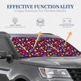 thumbnail image 4 of Honeii Colorful Hearts Print Foldable Car Sun Shade for Windshield, 2-Piece UV Protection Shade, Protects Car Interior, Ideal for Cars, Trucks, SUVs-Medium, 4 of 6