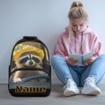 thumbnail image 2 of HUIACONG Cute Raccoon Print School Backpack for Boys Girls Ages 6-18 Large Capacity Water-Resistant Bookbag for Elementary Middle High School Back to School Daily Use, 2 of 7