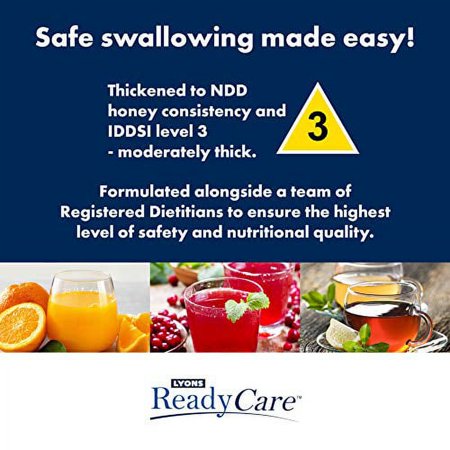 Lyons ReadyCare Thickened Orange Juice for Dysphagia & Swallowing Difficulty - Honey Consistency, Level 3 Moderately Thick - 46 fl oz (6 Pack)