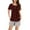 Wine 2, variant on HUJlwoi Button down Lounge Sets for Women Printed 2 Piece Pajama Sets Pleated Short Sleeve Tops Sleepwear Outfits with Shorts