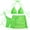 Green, variant on Women's 3 Piece Swimsuit Fishnet Halter Triangle String Bikini Set Bathing Suit with Cover Up Beach Skirt