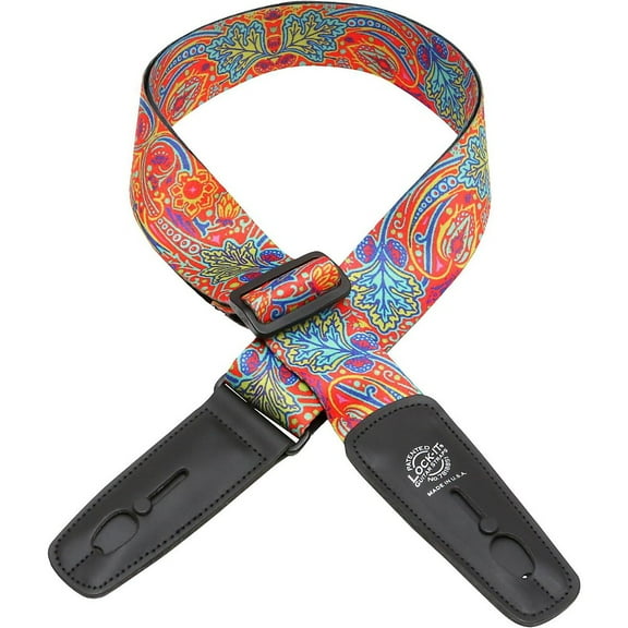 Lock-It Straps Bob Masse Rock Art Leather End Guitar Strap Summer of Love