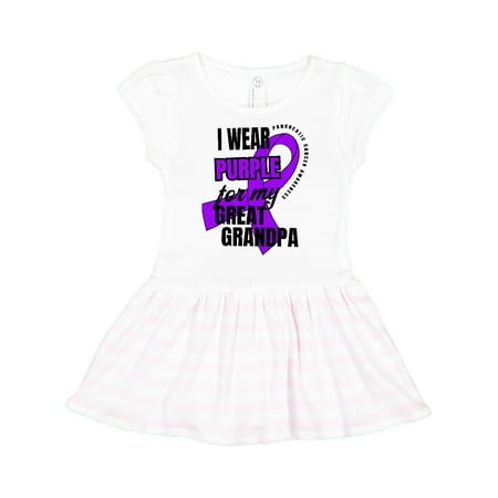 

Inktastic I Wear Purple For My Great Grandpa Pancreatic Cancer Awareness Gift Toddler Girl Dress