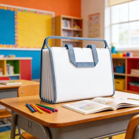 13-Pocket PVC Accordion Document Bag Large Capacity Organizer for Student Exam Papers Files Study Materials with Label Stickers Portable Handheld Folder 13-Pocket PVC Accordion Document Bag Large Capacity Organizer for Student Exam Papers Files Study Materials with Label Stickers Portable Handheld Folder