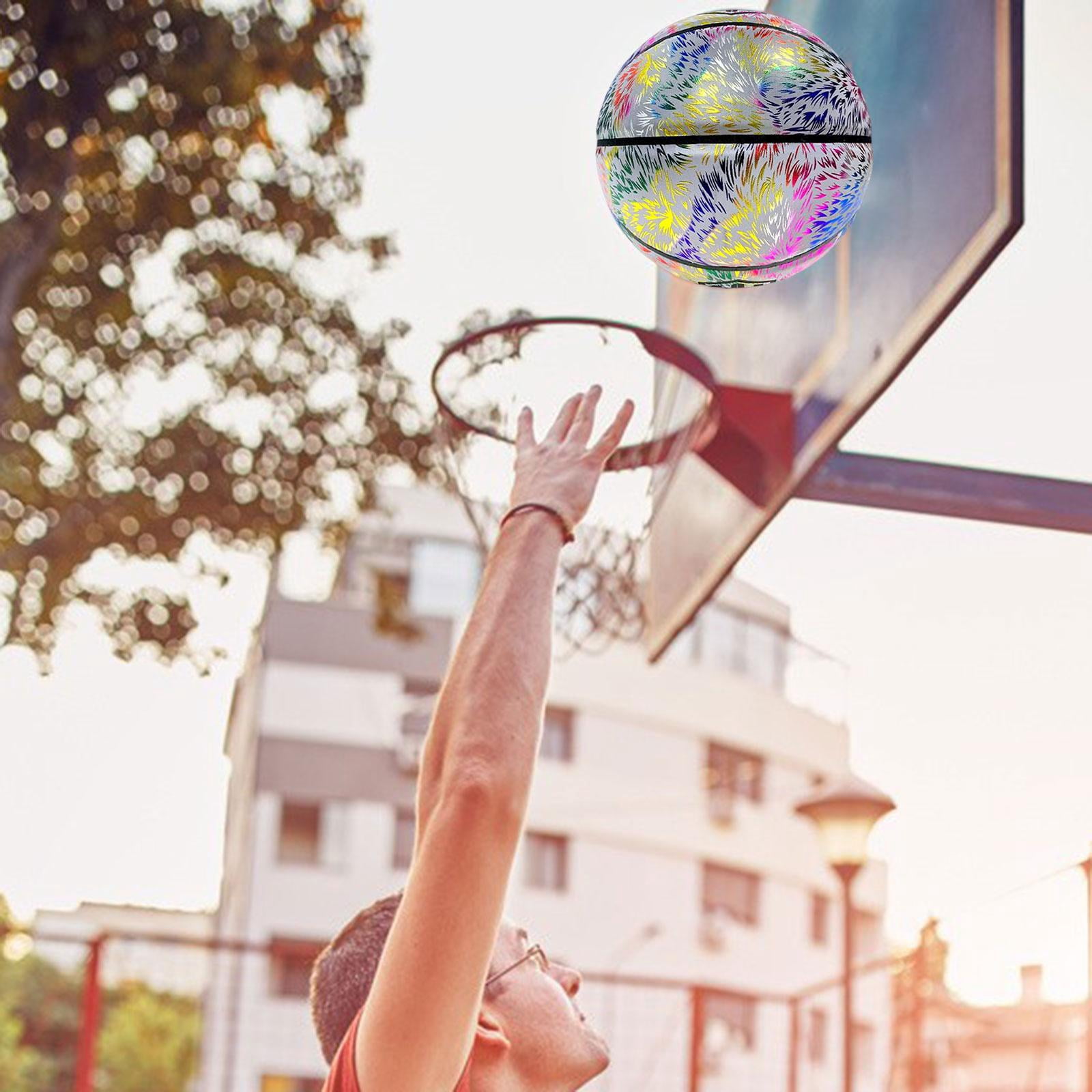 PU Glowing Basketball Training Equipment Glow in The Dark for Girls Boys Style D