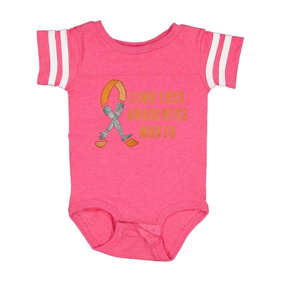 Inktastic Limb Loss Awareness Prosthetic Leg and Arm Orange Ribbon Boys or Girls Baby Bodysuit
