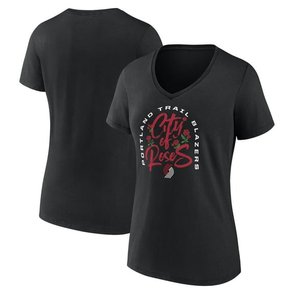 Women's Black Portland Trail Blazers Huddle V-Neck T-Shirt