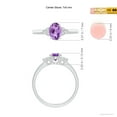 thumbnail image 4 of ANGARA Natural Solitaire Oval Amethyst Ring with Trio Diamond Accents in 14K White Gold for Women (Size-7x5mm) | February Birthstone, Anniversary, Jewelry Gift for Women | Natural Amethyst Ring, 4 of 9