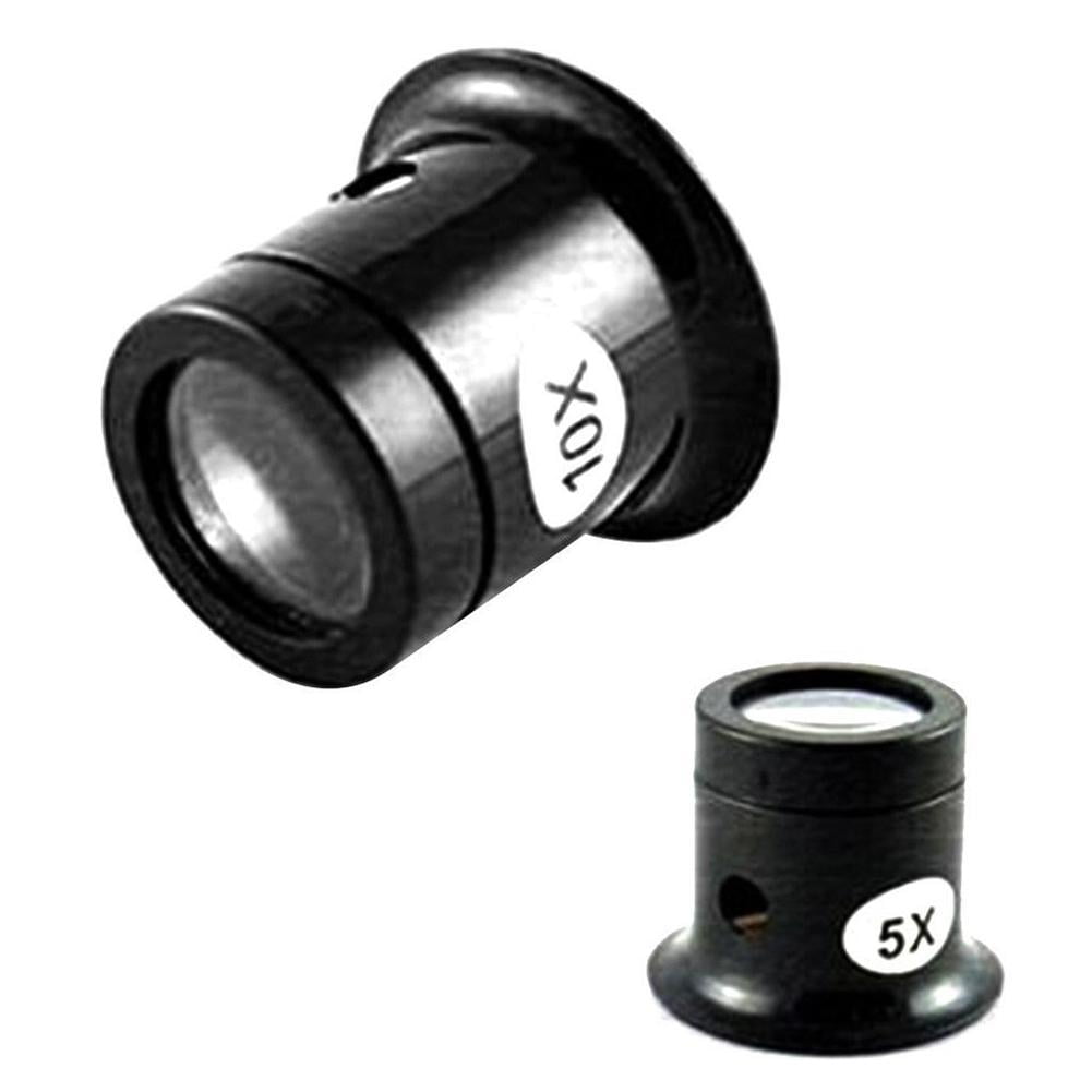 Pro Monocular Magnifying Glass 5X 10X Loupe Lens Jeweler Magnifier E Tool J4K2 