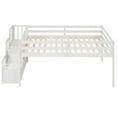 thumbnail image 6 of Gewnee Wood Twin Low Loft Bed with Storage Staircase and Safety Guardrails for Kids,White, 6 of 10