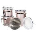 thumbnail image 4 of Creative Home 4-Piece Stainless Steel Canister, Container Set with Air Tight Lid, and Locking Clamp, Rose Gold, 4 of 4