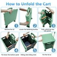 thumbnail image 4 of Chariot Utilitaire Pliable Caisse Roulante Portable Chariot à Main Chariot de Magasinage Pliable 4 Roues Pivotantes avec Poignée Télescopique en Plastique Durable et Robuste pour Voyage Magasinage Déménagement Rangement Usage au Bureau, 4 of 7