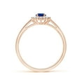 thumbnail image 2 of ANGARA Natural Princess Diana Inspired Blue Sapphire Ring with Diamond Halo in 14K Rose Gold for Women (Size-6x4mm) | September Birthstone, Anniversary, Jewelry Gift for Women | Natural Sapphire Ring, 2 of 11