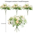 thumbnail image 4 of 3pcs Artificial Flowers Bouquet Fake Peony Silk Hydrangea Wildflowers Arrangements with Stems for Wedding Home Centerpieces Decor (Light Blue), 4 of 5