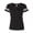 Black Solid/ White, variant on LAT Women's Football V-Neck Fine Jersey Tee Size up to 2XL