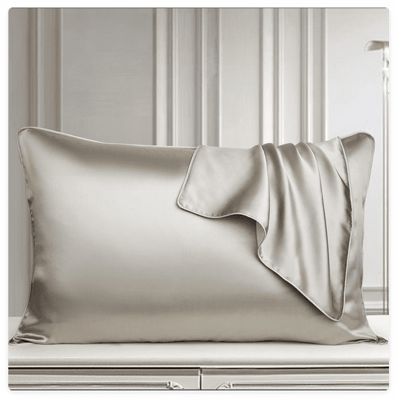 100% Pure 25 Momme Mulberry Silk Pillowcase - Envelope Closure Silk Pillow Case (2 Space gray 48X74cm)