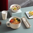 thumbnail image 5 of Juego de tazones de ramen para microondas con tapa, utensilios y bolsa térmica - Tazón grande de 33 oz, tazón pequeño de 16 oz, palillos, cuchara, tenedor - Material de fibra de paja - Kit de comida, 5 of 5