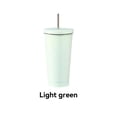 thumbnail image 2 of Injueey Frasco de vacío de acero inoxidable a prueba de fugas aislante desmontable pajita antideslizante 500ml lavable leche café botella de Cocina y Comedor Verde, 2 of 6