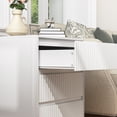 thumbnail image 6 of Leumius 3-Drawer Small Nightstand Set of 2 with Charging Station,Modern Sofa Side Table End Table Wood Storage Cabinet for Living Room,Bedroom,Office,White, 6 of 7