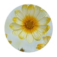 thumbnail image 4 of HAOXIT  Yellow Poppy Flowers Tablecloths for Round Table ,Summer Floral Botanical Polyster Fabric Stain Resistant Table Cloth for Dining Room Kitchen Farmhouse Holiday Party Dinner 46-50, 4 of 8
