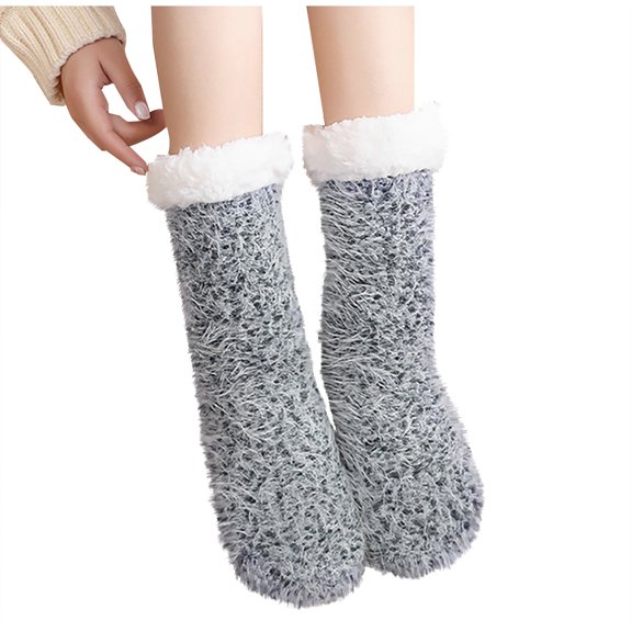 UAMVSH Slipper Socks for Women Fuzzy Winter Socks Fleece Soft Thermal Socks Christmas Cozy Warm Socks