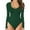 Green, variant on Women's Square Neck Long Sleeve Button Front Jumpsuit Elegant Bodysuit Outfit