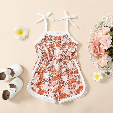 

NIUREDLTD Toddler Girls Sleeveless Floral Prints Romper Jumpsuit Clothes