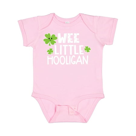 

Inktastic St. Patrick s Day Wee Little Hooligan with Green Clovers Gift Baby Boy or Baby Girl Bodysuit