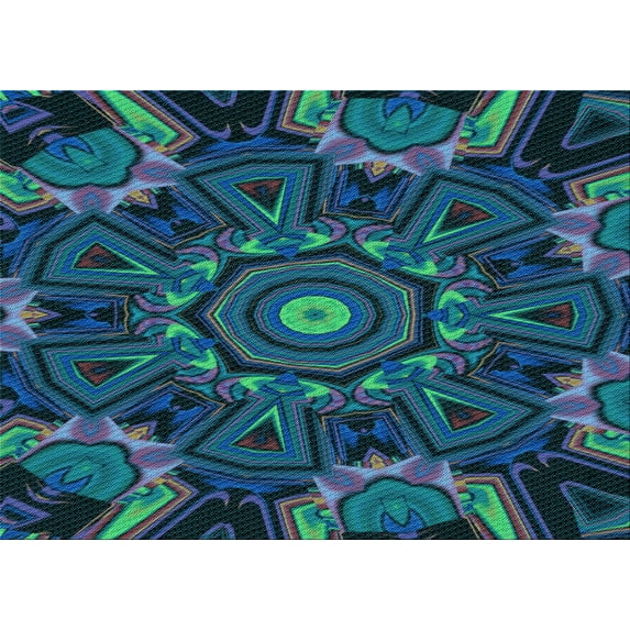 Ahgly Company Indoor Rectangle Patterned Deep-Sea Blue Area Rugs, 2' x 5'