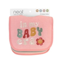 Neat Solutions 4 Pack Girl "In My Baby Era" Saying Infant Bibs