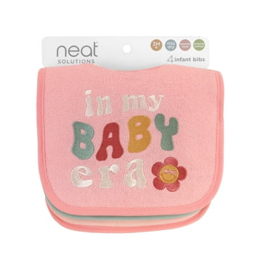 Neat Solutions 4 Pack Girl "In My Baby Era" Saying Infant Bibs