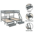 thumbnail image 6 of Bellemave Triple Bunk Bed with Storage Drawer Full over Twin and Twin Wood Convertible Bunk Bed Frame with Shelf and Built-in Table Space-saving 3 Bunk Bed for Teens, Gray, 6 of 11