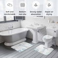thumbnail image 6 of Summer Ocean Bathroom Rugs Set Teal Grey Shell Coral Turtle Starfish Marine Life Non Slip Absorbent Soft Bath Mats 3 Piece Set with Bathroom Rug, U-Shaped Floor Mat, Toilet Seat Cover Large Size, 6 of 9