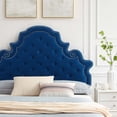 thumbnail image 5 of Tufted Platform Bed Frame, Twin Size, Velvet, Blue Navy, Modern Contemporary Urban Design, Bedroom Master Guest Suite, 5 of 10