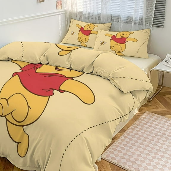 Winnie The Pooh 3-piece Full bedding set, soft and skin-friendly for girls