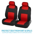 thumbnail image 3 of BDK PolyPro Juego completo de fundas para asientos de automóvil en rojo sobre negro, fundas para asientos delanteros y traseros divididos, accesorios fáciles de instalar para automóviles, camionetas,, 3 of 9