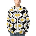 thumbnail image 2 of Pop Daisy Baseball Jersey Fashion Ribbed Sleeve Man Women's Jacket Motion Tops XXS-6XL, 2 of 7