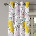 thumbnail image 3 of Ambesonne Nature Grommet Curtain, Minimal Floral Motif Print, 50"x108", Mustard and Pastel Purple, 3 of 5