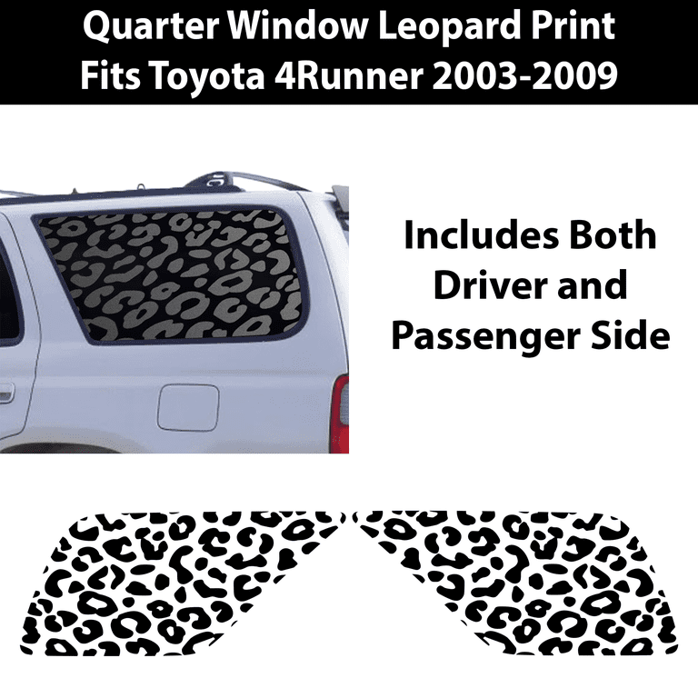 Cheetah Print Window Decals For Toyota 4Runner 2010-2023 - Both Sides | Matte Black | Made In USA