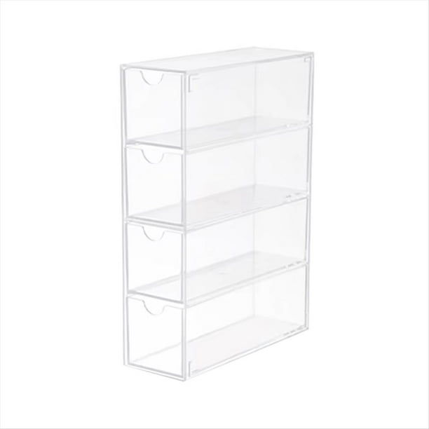 Caja de Almacenamiento de Gafas de 4 , Organizador de Gafas Grande, Soporte de Exhibición Apilable Multifuncional, Cosméticos Reutilizables