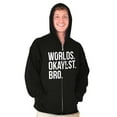 thumbnail image 5 of Worlds Okayest Bro Sibling Brother Zip Hoodie Sweatshirt Men Brisco Brands S, 5 of 5