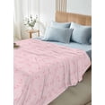 thumbnail image 4 of Pink Morocco Full Size Flat Sheet, Wrinkleproof & Fadeproof Cooling Flat Bed Sheet Only, Geometric Leaf Diamond Lattice Abstract Breathable Soft Bedding Top Sheets 81 x 96 Inches, 4 of 8