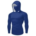 thumbnail image 2 of Taqqpue Unisex Sun Protection Hoodie Shirt Casual Solid Color UPF 50+ Long Sleeve UV SPF T-Shirts Ice Silk Sunscreen Cool Sun Protection Tops with Face Mask for Women Men, 2 of 2