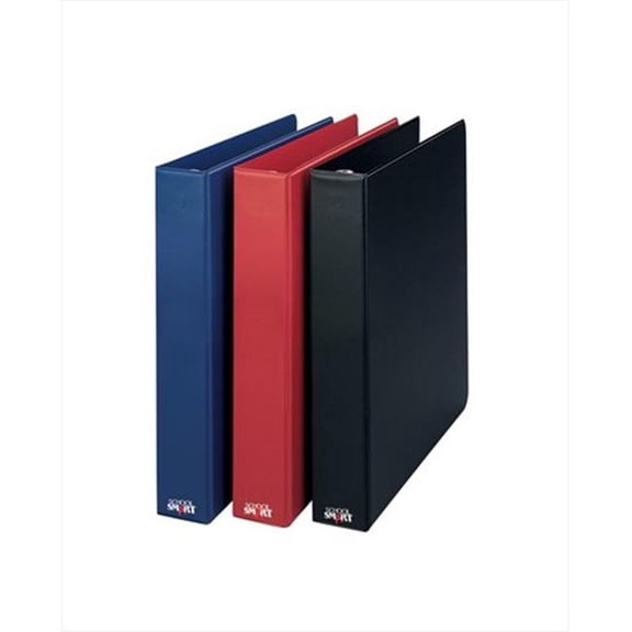 School Smart Polypropylene Round Ring Binder, 2 in, Red