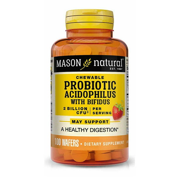 Mason Natural Probiotic Acidophilus with Bifidus 2 Billion CFU Per Serving A Healthy Digestion