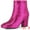Hot Pink, variant on DARING DIVA Round Toe Block Heels Sequin Ankle Boots Hot Pink 9